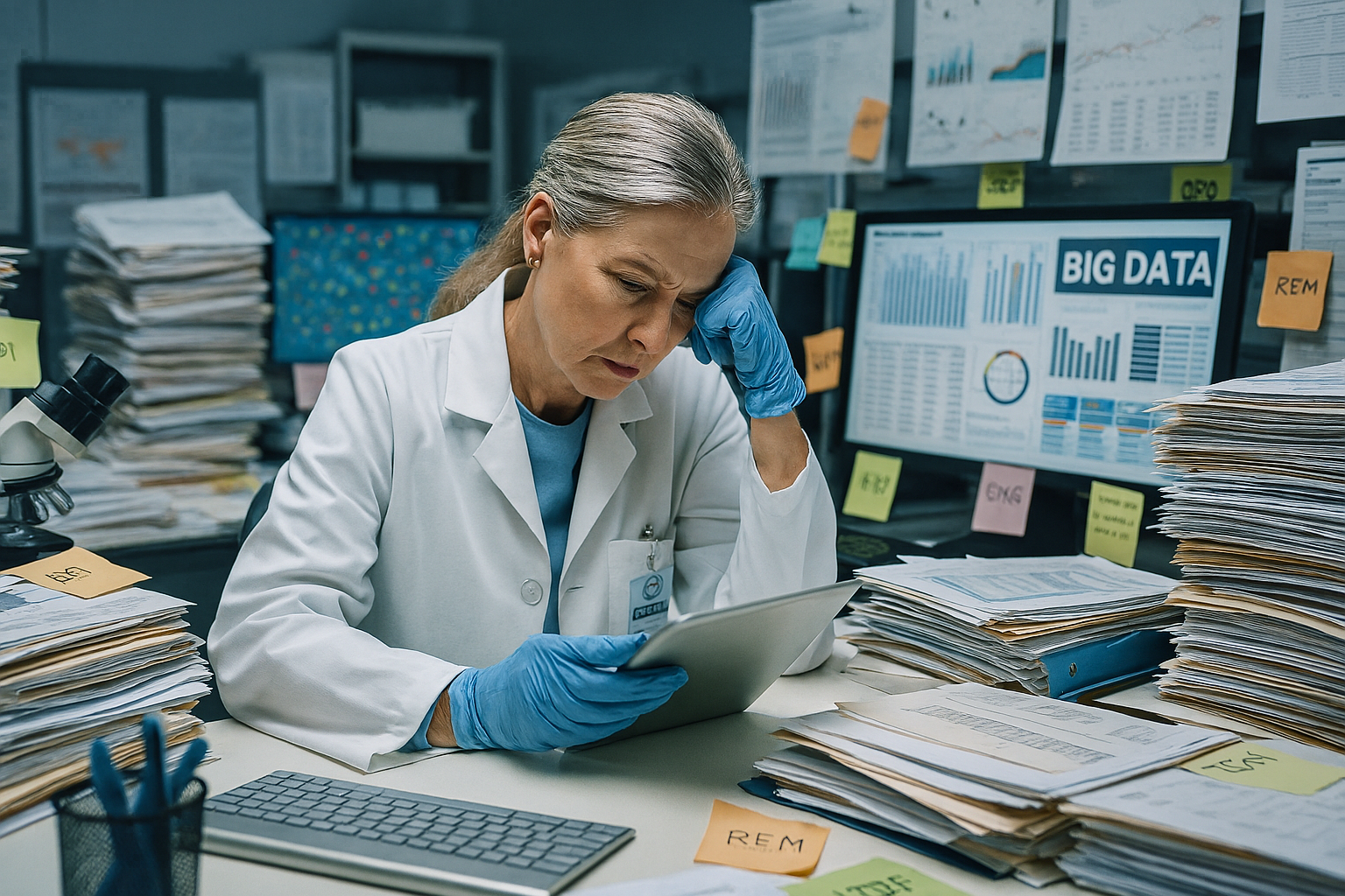 Quality department data challenges - overwhelmed researcher with big data